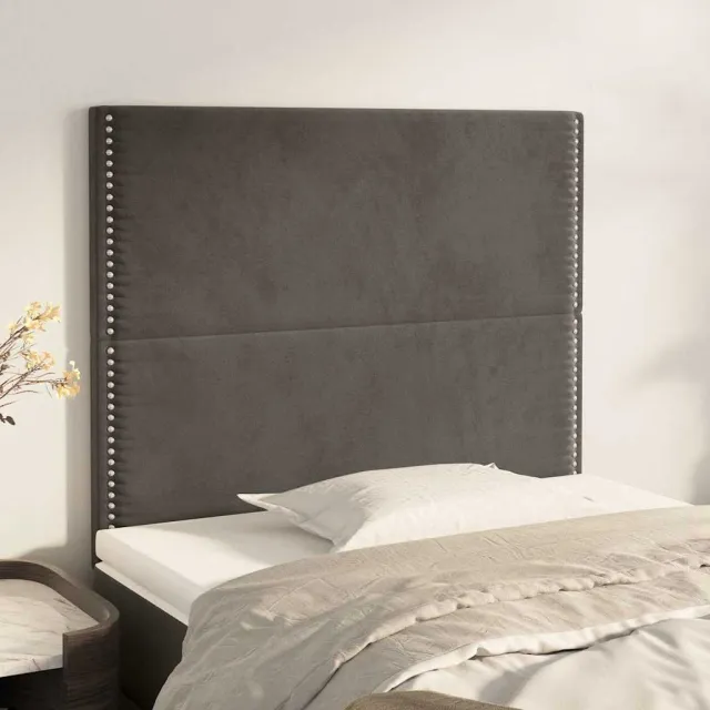 vidaXL Hoofdbord donkergrijs 80x5x118/128 cm Fluweel