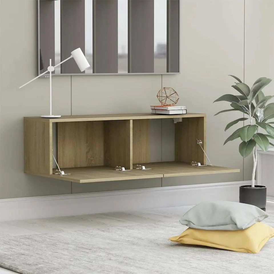 vidaXL Tv-meubel 100x30x30 cm bewerkt hout sonoma eikenkleurig, foto 3