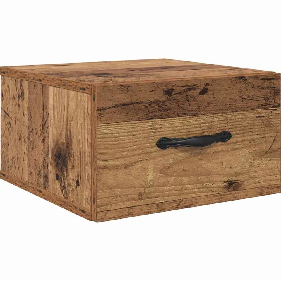 vidaXL Nachtkastje Oud hout 35 x 35 x 20 cm Bewerkt hout bruin, foto 3