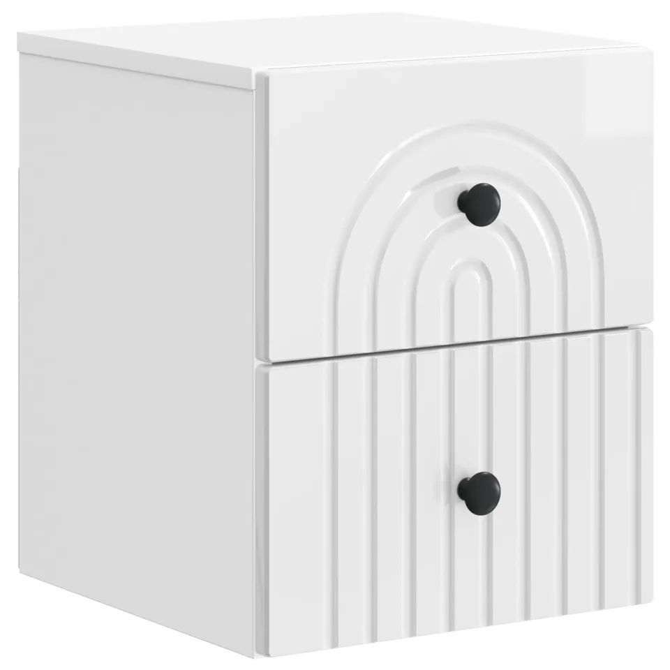 vidaXL Wandbeugel Bedkast Hoogglans Wit 33 x 34,5 x 40 cm Bewerkt hout, foto 3