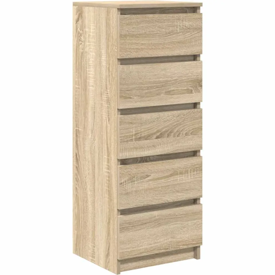 vidaXL Dressoir met lades 37,5x35x99 cm spaanplaat sonoma eikenkleurig Bruin