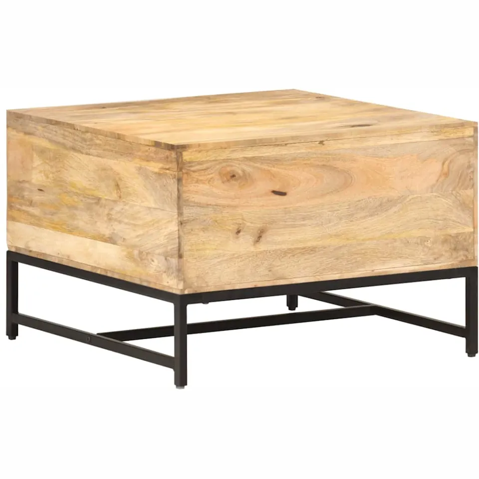 vidaXL Salontafel 67x67x45 cm massief mangohout bruin, foto 4