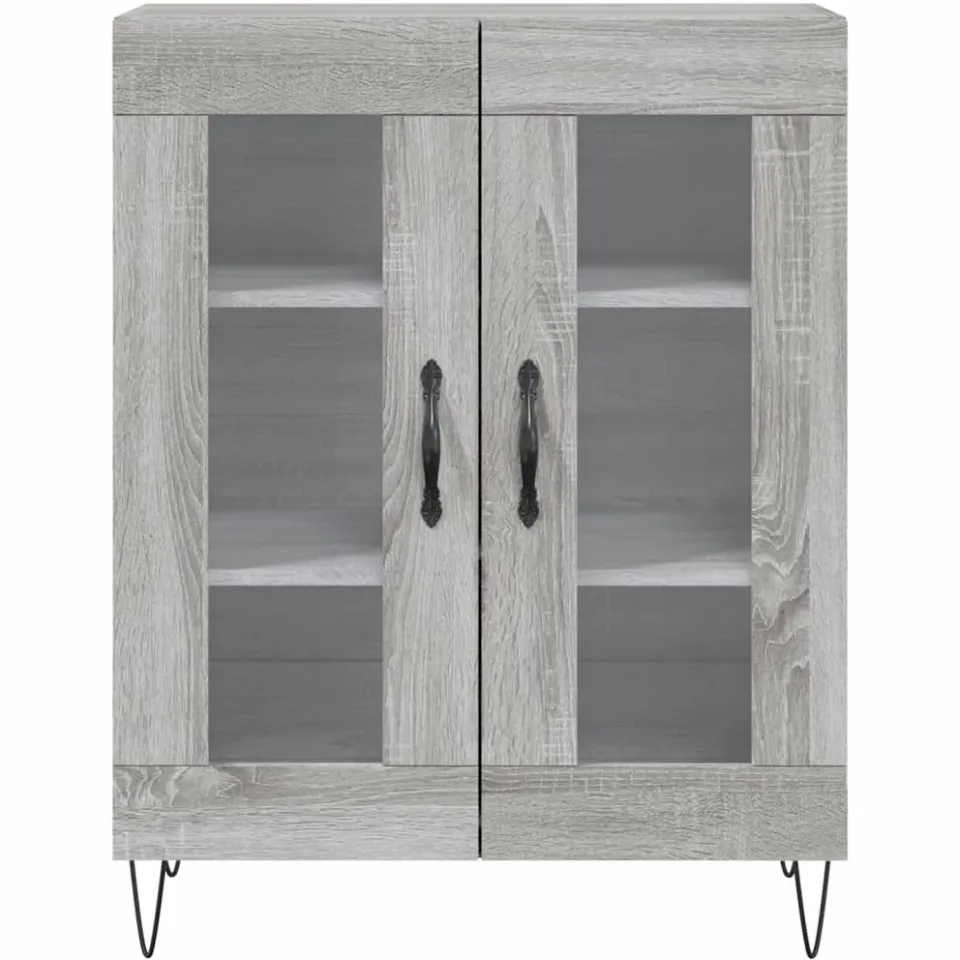 vidaXL Dressoir 69,5x34x90 cm bewerkt hout grijs sonoma eikenkleurig