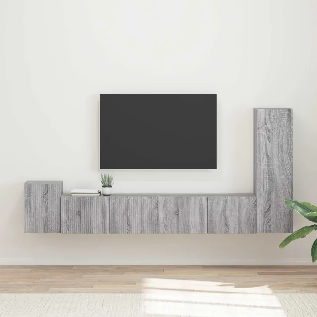 vidaXL Tv-meubelset 3 st Grijs Sonoma Bewerkt hout
