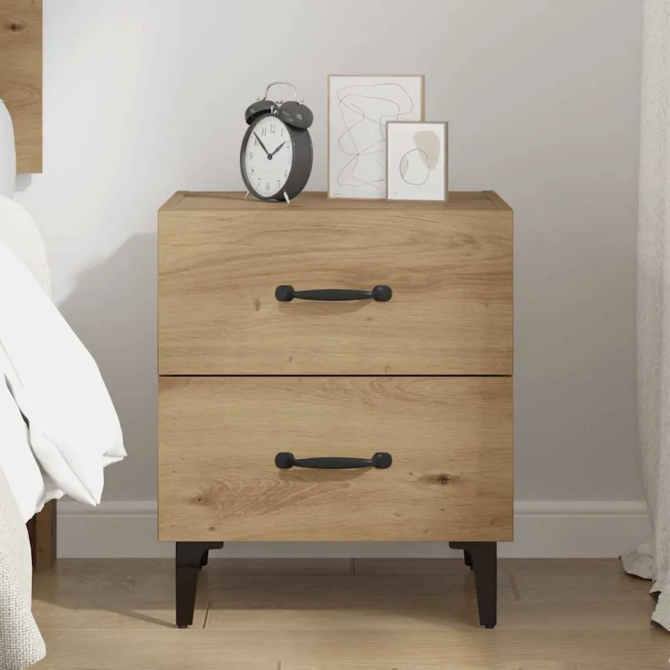 vidaXL Bed kast Artisan Eiken 40 x 35 x 47,5 cm Bewerkt hout, foto 4