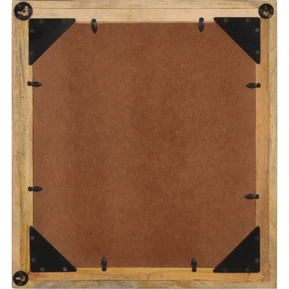 vidaXL Badkamerspiegel 55x1x60 cm glas en massief mangohout bruin, foto 3