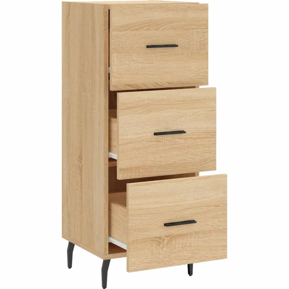 vidaXL Dressoir 34,5x34x90 cm bewerkt hout sonoma eiken Bruin