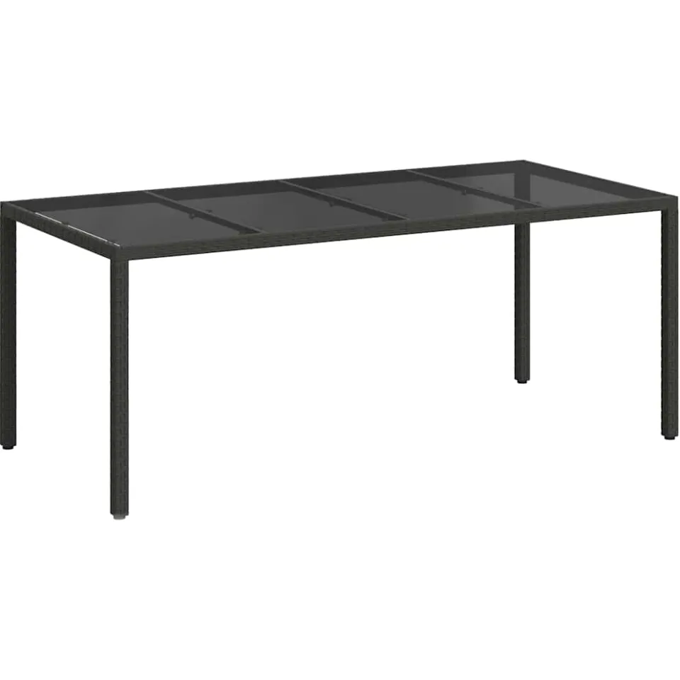 vidaXL Tuinstafel Zwart poly rattan, foto 3
