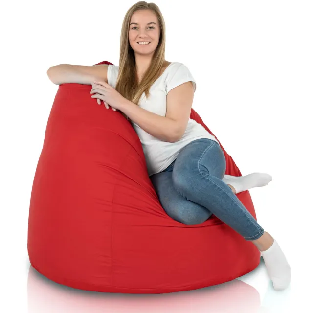 Italpouf Rode XXL Outdoor Zitzak Puf - Waterdicht en Comfortabel Rood
