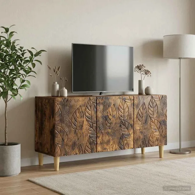 vidaXL TV-kast 99 x 34,5 x 50 cm Gerookt eiken Bewerkt hout Bruin