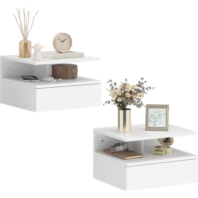 Homcom Nachtkastje Spaanplaat 35x32x22,5cm Wit