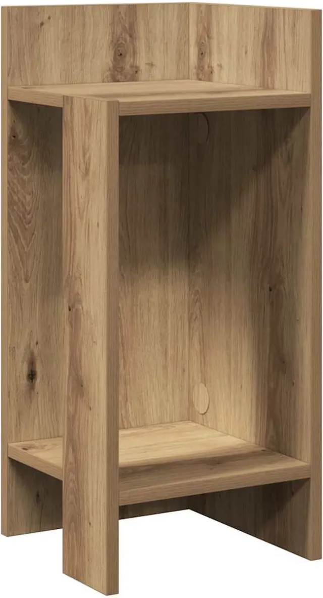 vidaXL Bijzettafeltje - met - plank - 25,5x27x60 - cm - artisanaal - eikenkleur artisan eiken