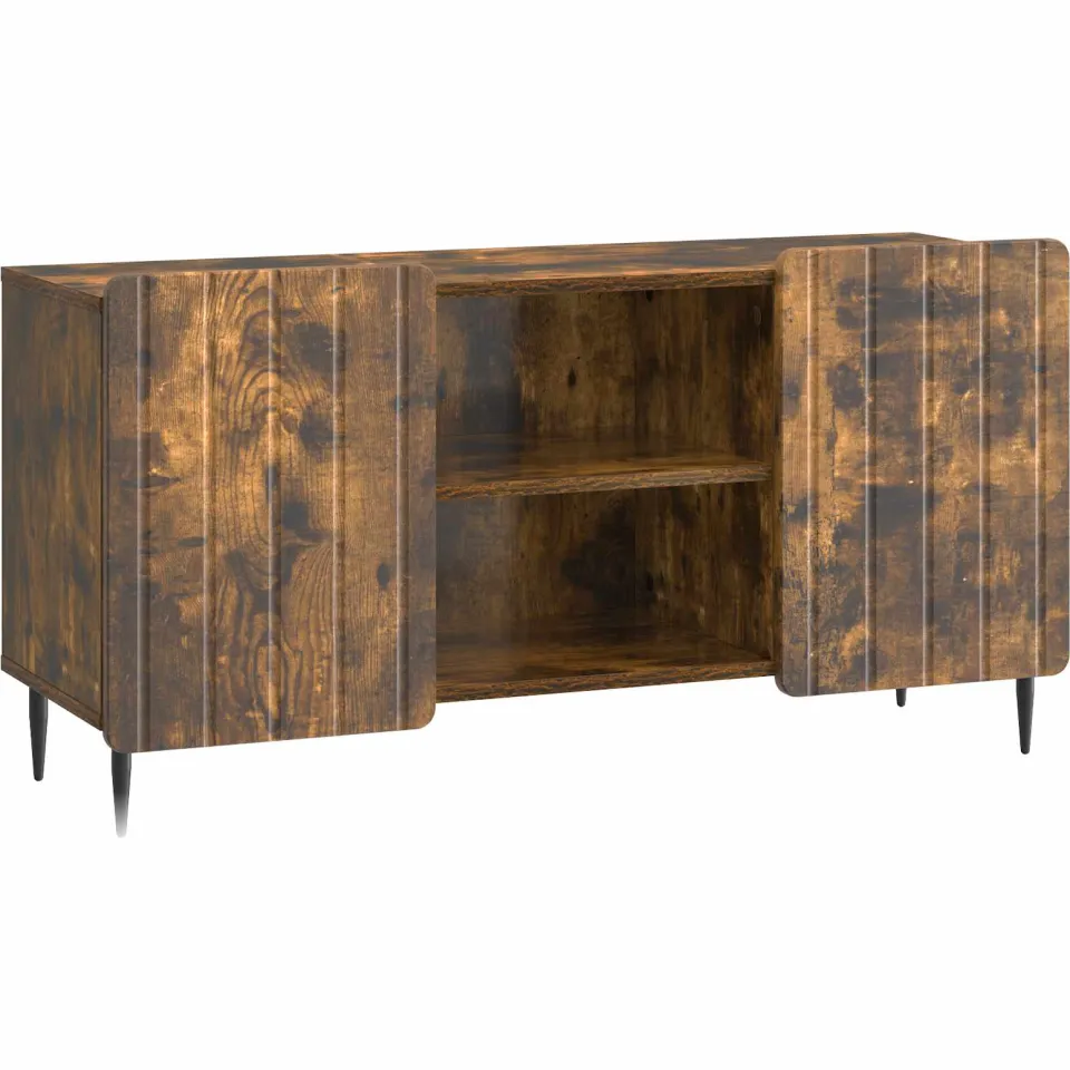vidaXL TV-kast 102 x 34,5 x 52 cm Gerookt eiken Bewerkt hout Bruin