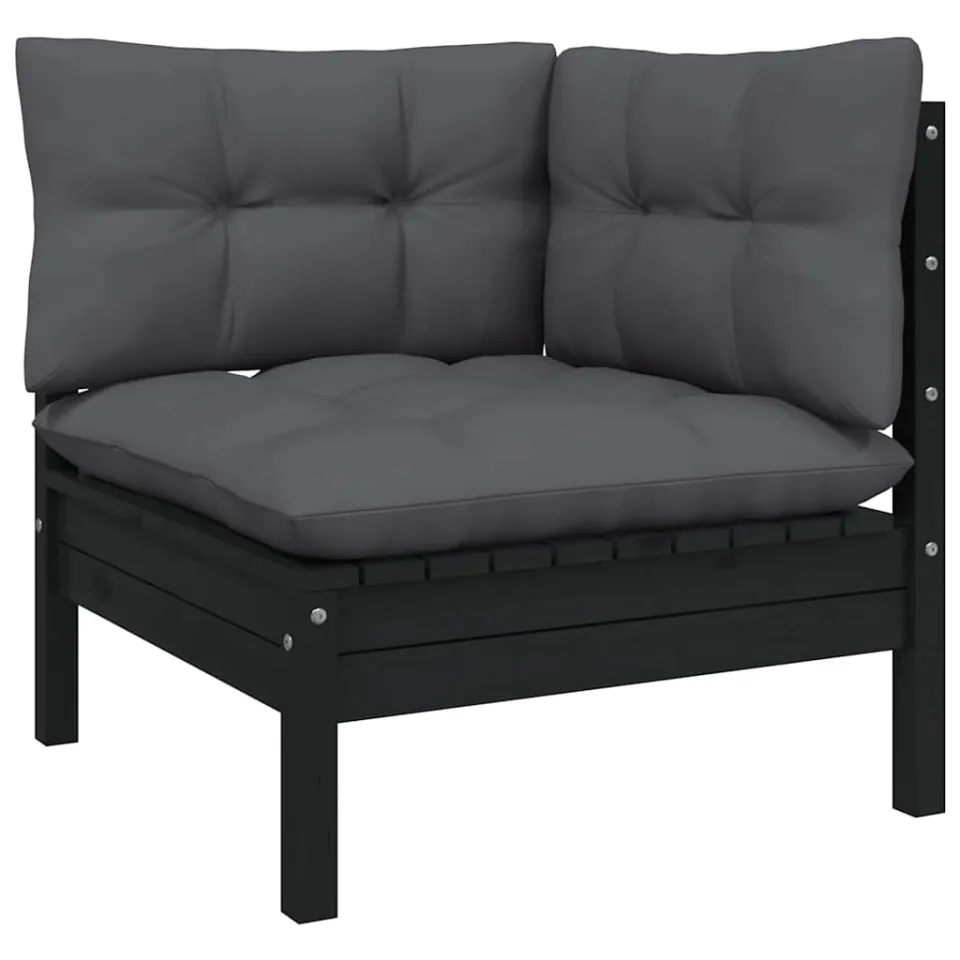 vidaXL 3-delige Loungeset met antracietkleurige kussens grenenhout, foto 3