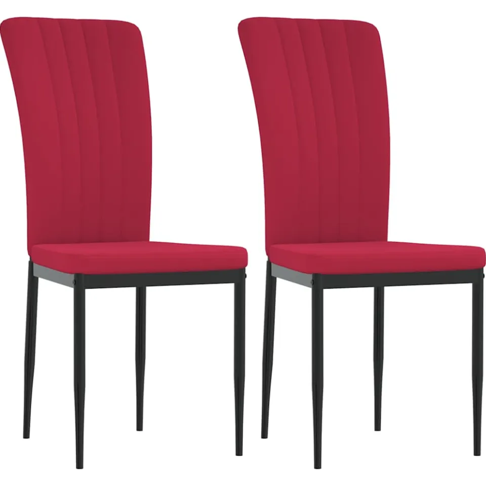 vidaXL Eetkamerstoelen 2 st fluweel wijnrood, foto 3