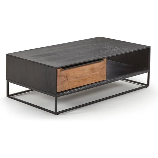 Meubelplaats Salontafel Lyon Blanc Mangohout | 120x60 cm Natuurlijk