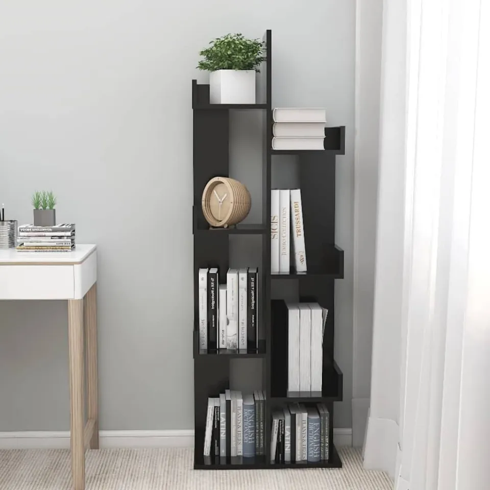 vidaXL Boekenkast 48x25,5x140 cm bewerkt hout zwart, foto 2