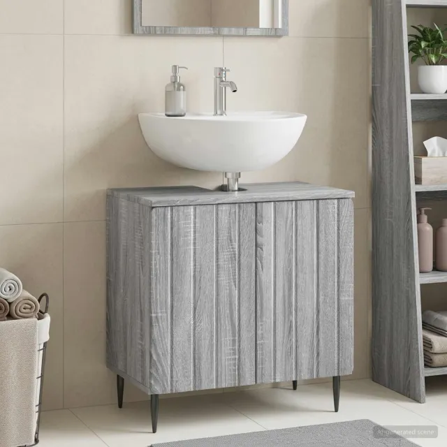 vidaXL Badkamer wastafelkast ZWOLLE Grijs Sonoma 59,5 x 31,5 x 59 cm, foto 2