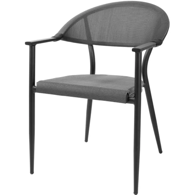 Bolero Santiago outdoor armstoelen zwart (4 stuks)