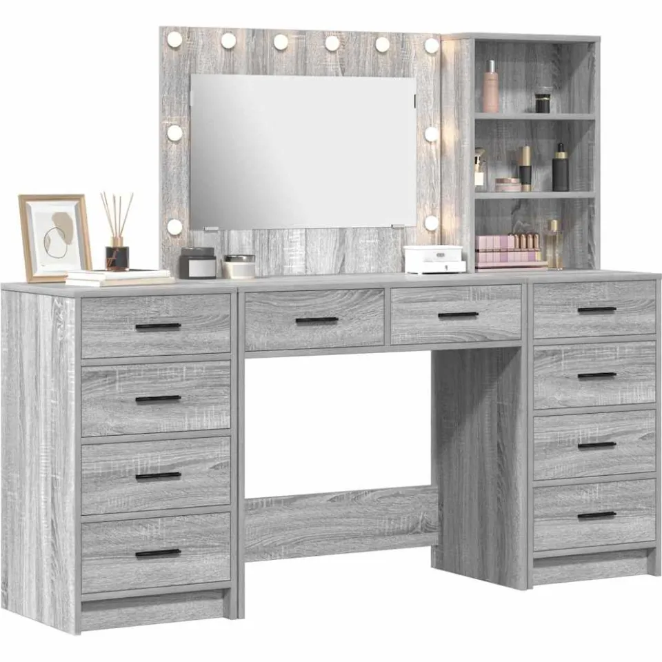 vidaXL Plafondtafel 3 st Grijs Sonoma 78,5 x 41 x 135 cm Bewerkt hout