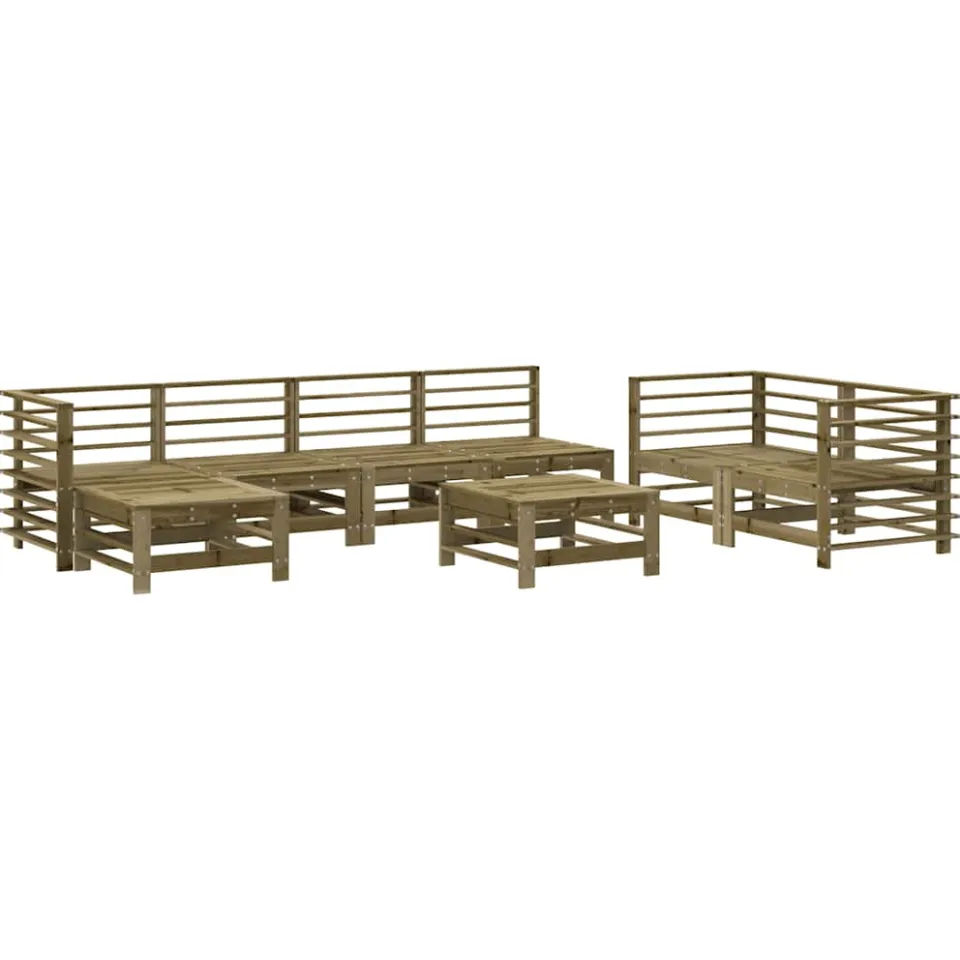 vidaXL 8-delige Loungeset geïmpregneerd grenenhout bruin, foto 3