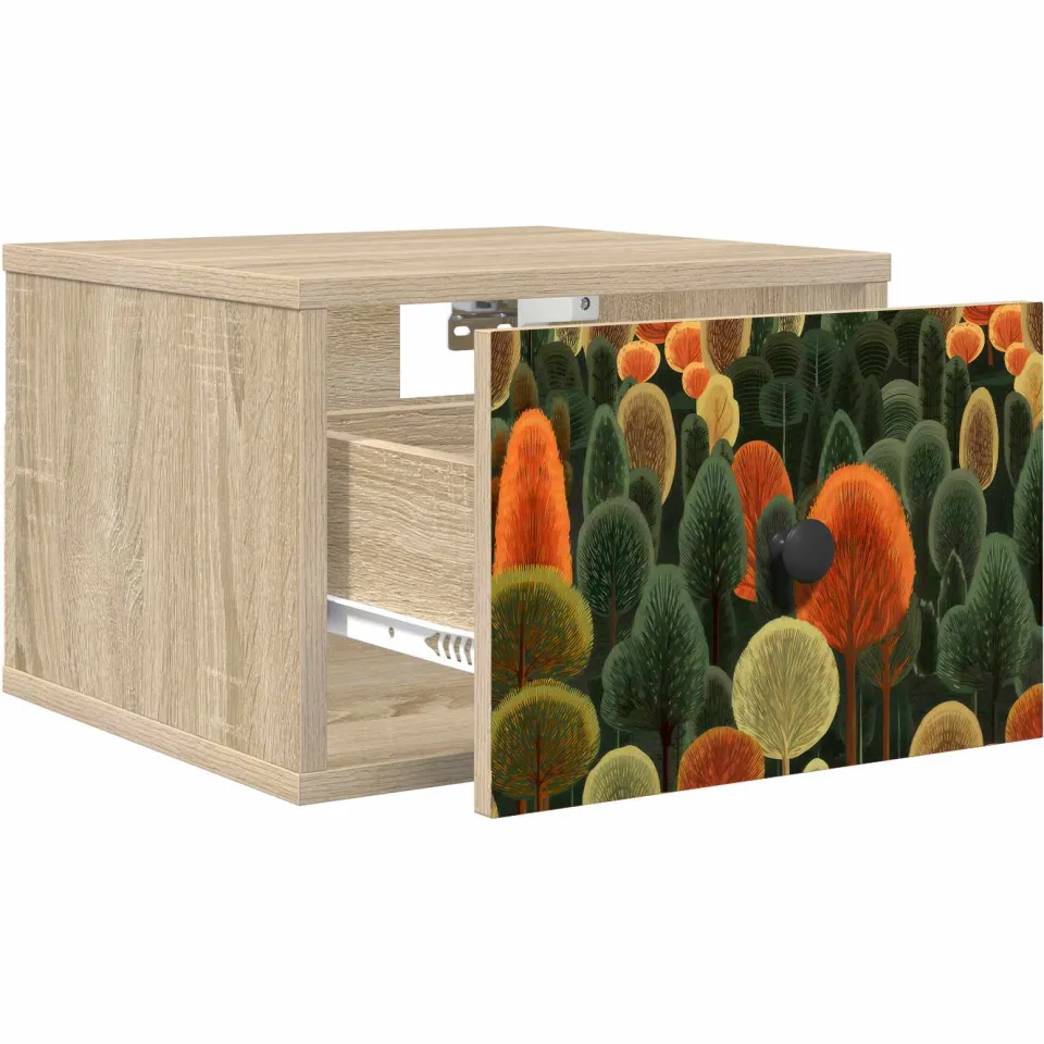 vidaXL Wandkastje ZAANDAM Sonoma Eiken 36 x 33 x 25 cm Bewerkt hout Bruin