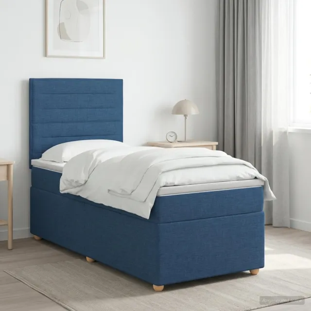 vidaXL Boxspringbed met matras met hoofdeinde Blauw 80 x 200 cm Stof