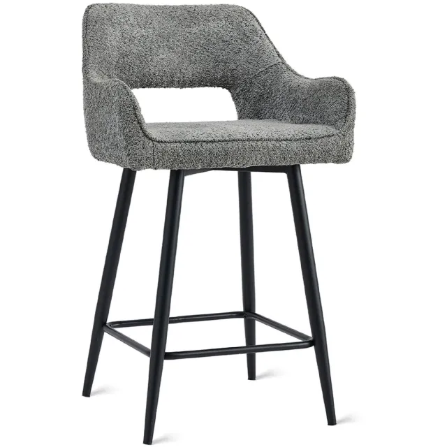 Nest of Nora Set van 2 - Nest of Nora Barkrukken Ronn Barstoelen - Stoffen bekleding - Antraciet