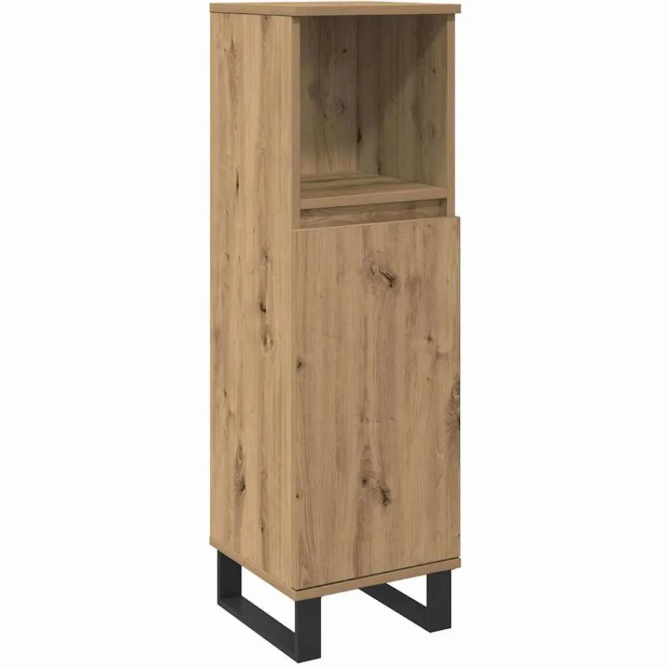 vidaXL Badkamermeubelset 3 st Bruin 30 x 30 x 180 cm Bewerkt hout, foto 2