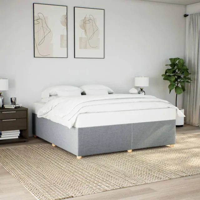 vidaXL Bedframe zonder matras stof lichtgrijs 200x200 cm grijs