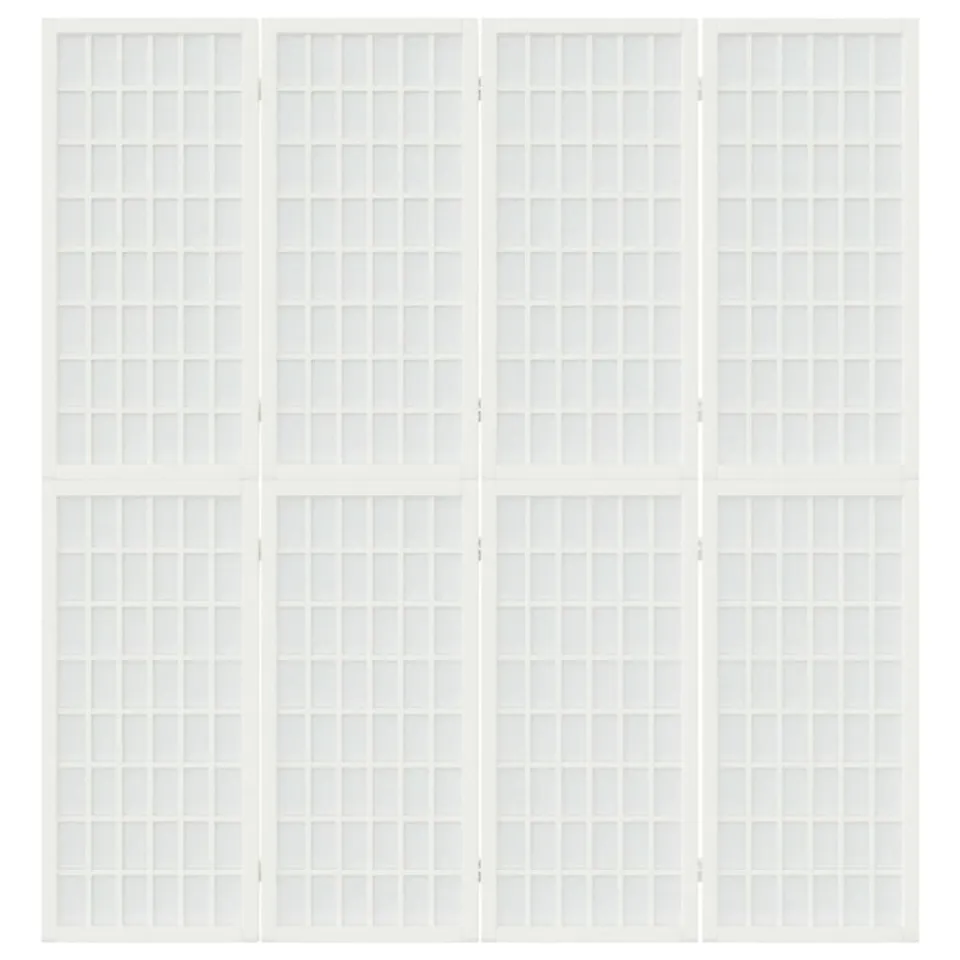 vidaXL Kamerscherm inklapbaar 4 panelen Japanse stijl 160x170 cm wit