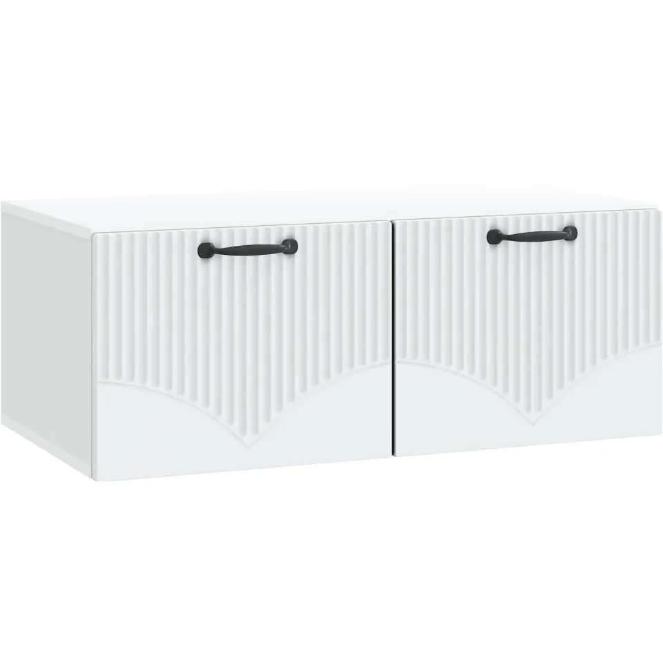 vidaXL Wandbeugel TV-kast Wit 78,5 x 41 x 30 cm Bewerkt hout, foto 3