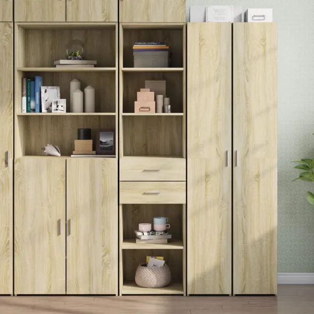 vidaXL Hoge kast 45x42,5x185 cm bewerkt hout sonoma eikenkleurig Bruin