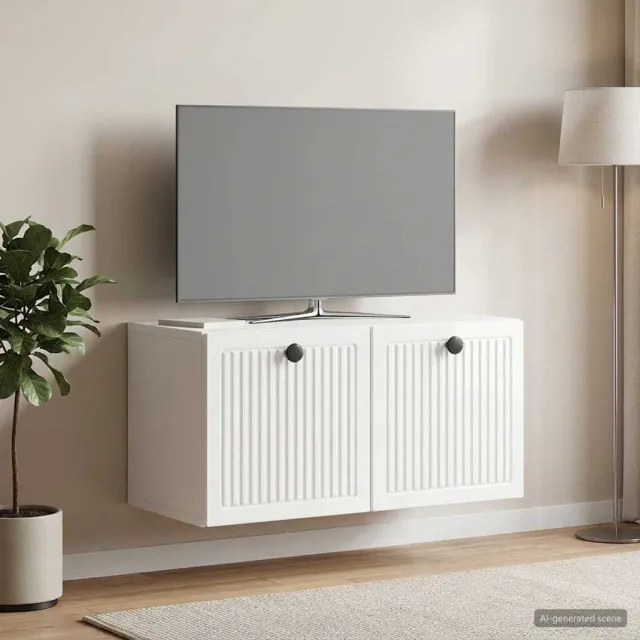 vidaXL Wandbeugel TV-kast 59,5 x 31 x 30 cm Hoogglans Wit