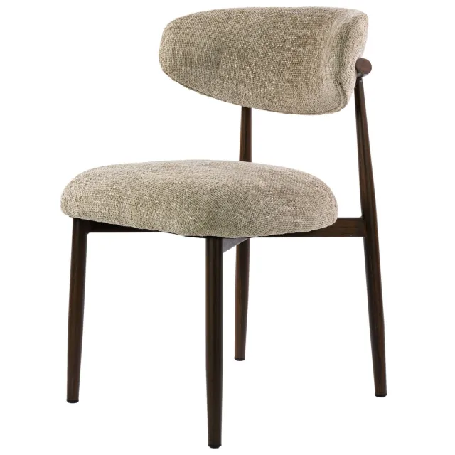 Nest of Nora Set van 2 - Nest of Nora Eetkamerstoel Talvi - Cargo zandkleurig - Eetkamerstoelen met pocketvering / gestoffeerde stoel / eetkamerstoel stof Beige