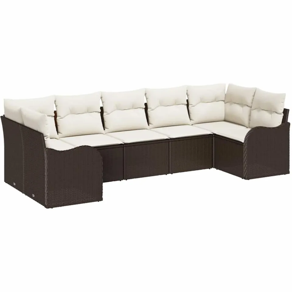 vidaXL Tuin Sofa Set Bruin poly rattan