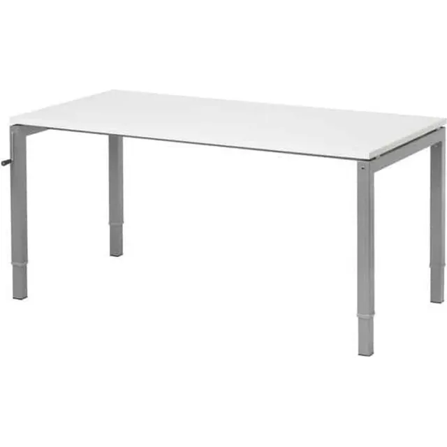 ABC Kantoormeubelen 4 poots slinger verstelbaar bureau zit/zit Kubus breed 180CM diep 80CM bladkleur Wit framekleur Aluminium (RAL9006) Aluminium (RAL9006)/Wit