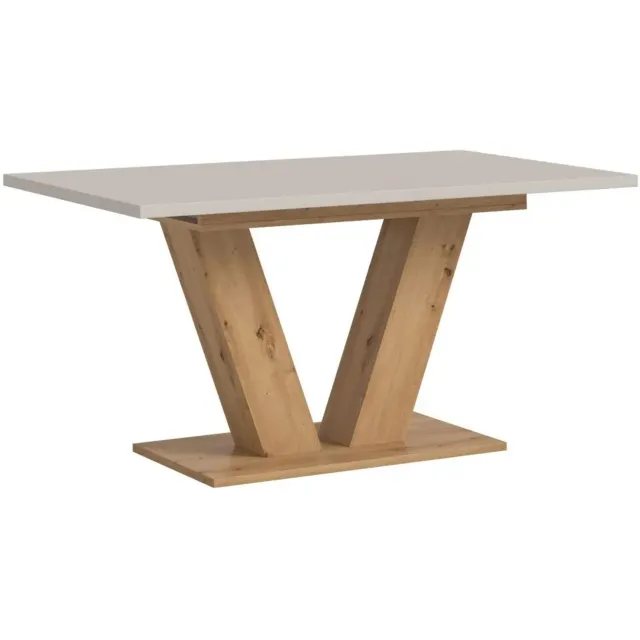 Furnilux Eetkamertafel Kasjmier - Moderne tafel met V-vormig onderstel - 150 cm Beige