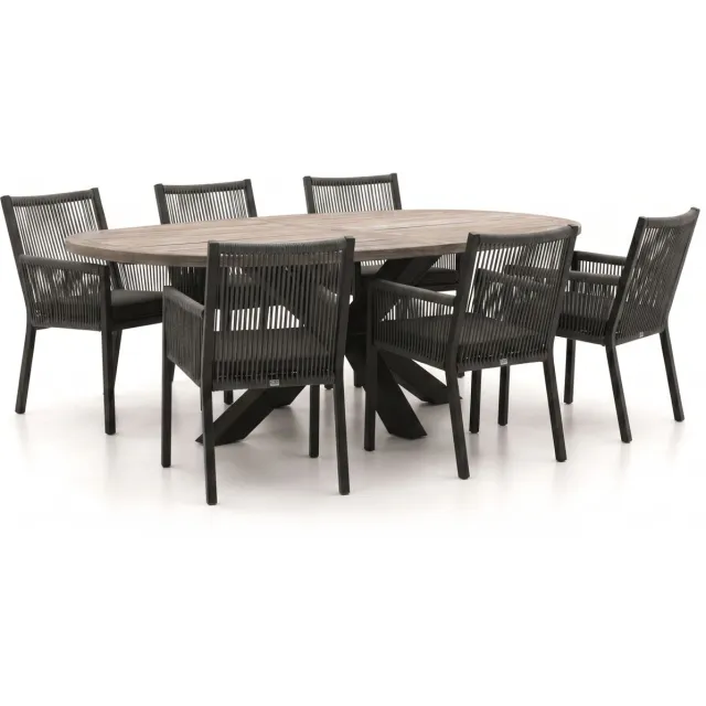 Manifesto Furniture Manifesto Rivola/ROUGH-Y Ellips 240cm dining tuinset 7-delig, foto 2