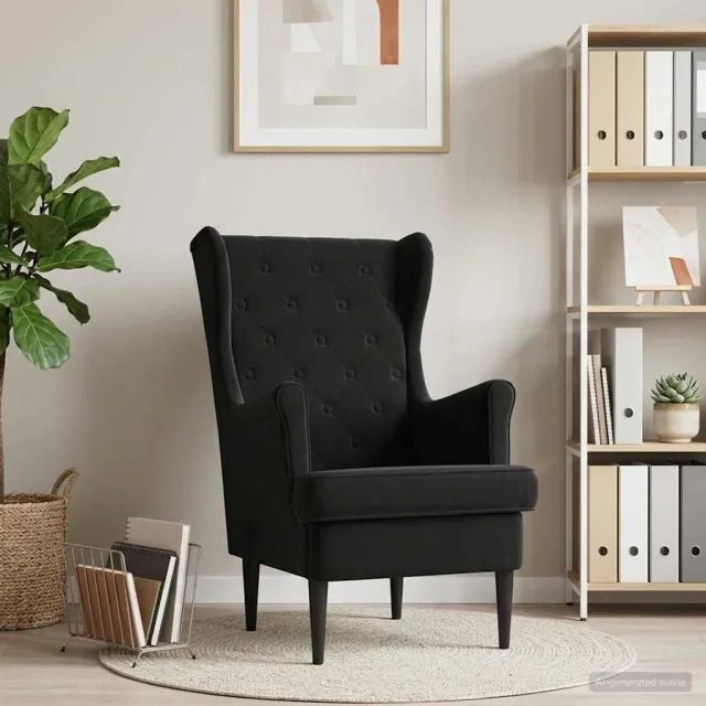 vidaXL Fauteuil Zwart Fluweel