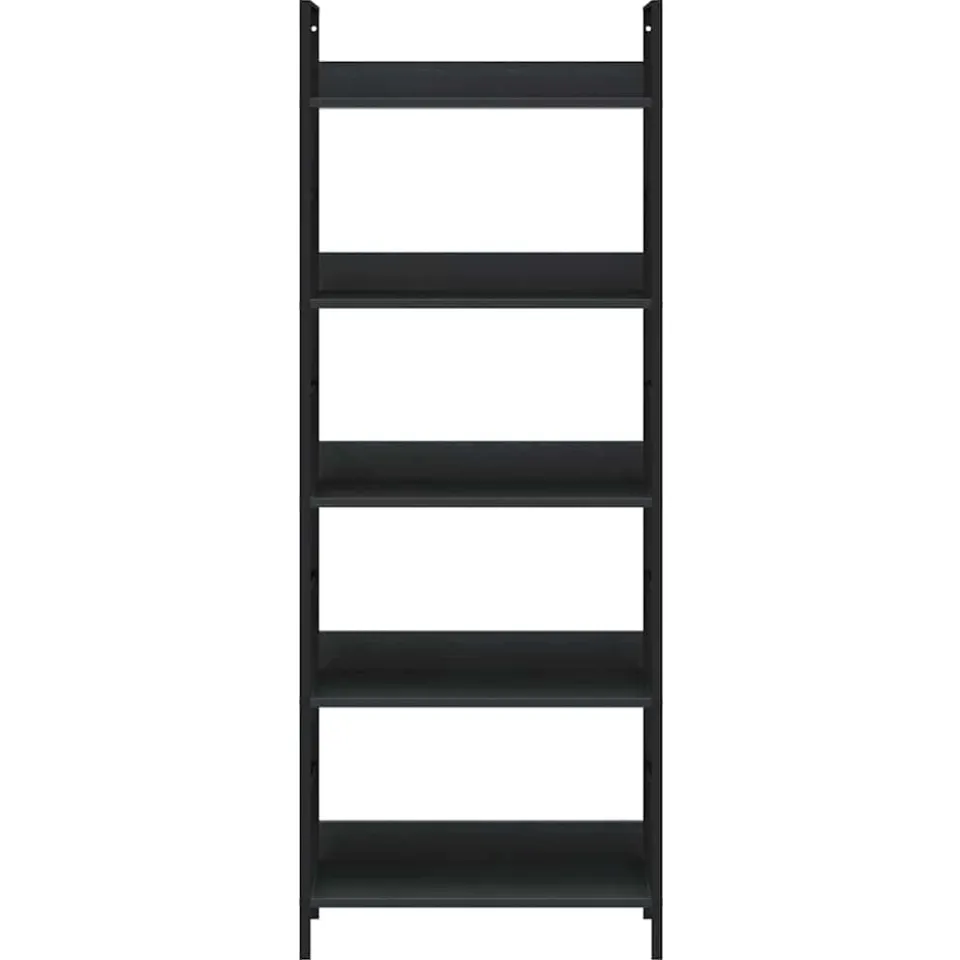 vidaXL Boekenkast met 5 schappen 60x27,6x158,5 cm bewerkt hout zwart