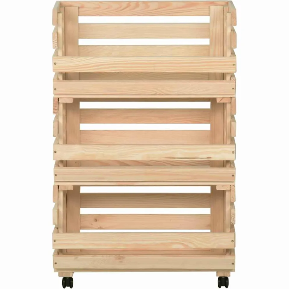 vidaXL Groentetrolley 37x30x80 cm massief grenenhout, foto 2