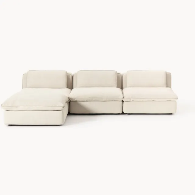 Westwing Collection Modulaire bank Felix met poef (links/rechts) Beige