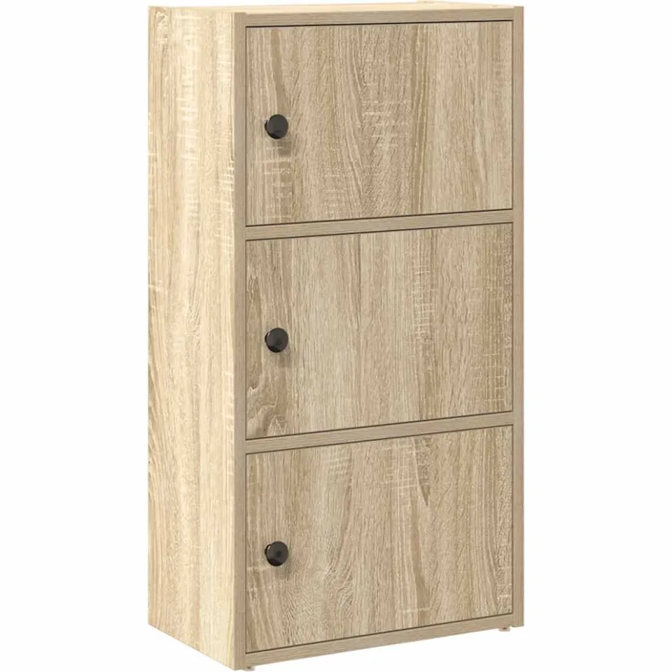 vidaXL Boekenkast 40x24x77 cm bewerkt hout sonoma eikenkleurig, foto 3