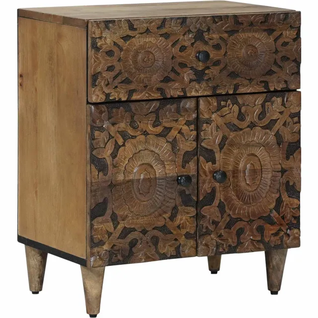 vidaXL Bed kast Bruin 50 x 33 x 60 cm Massief Mango Hout