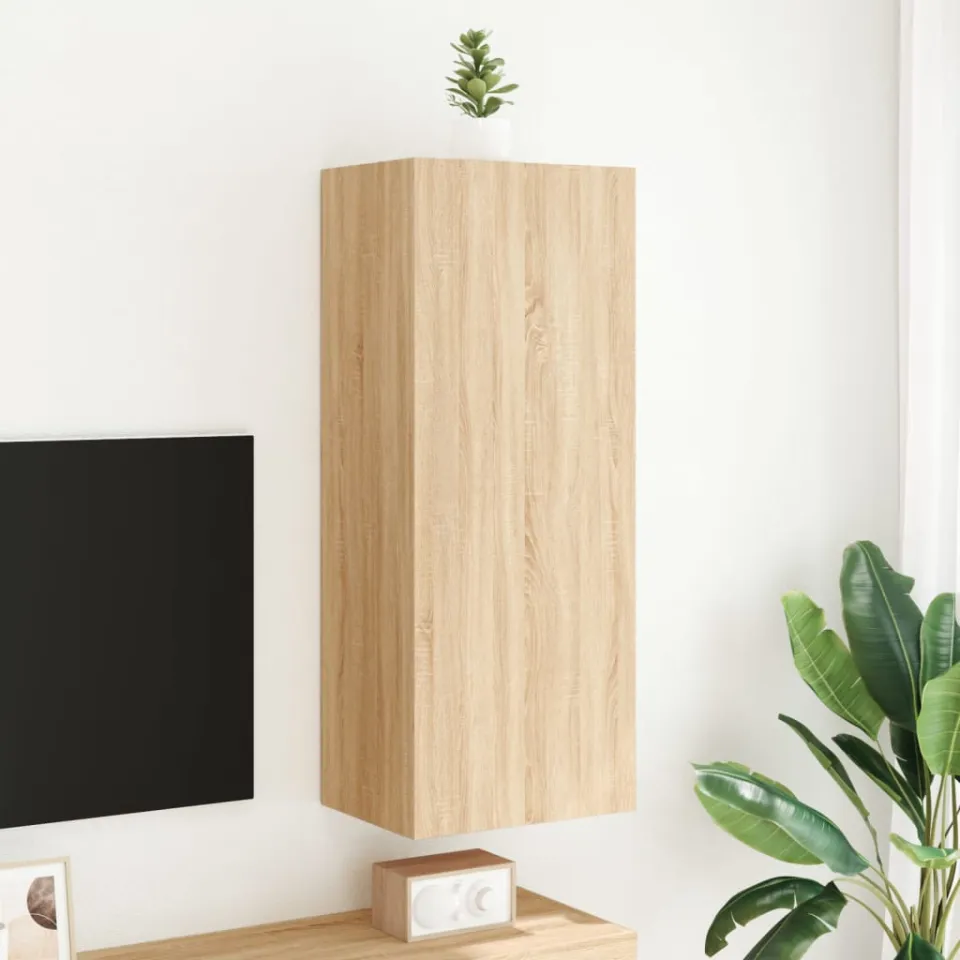 vidaXL Tv-wandmeubel 40,5x30x102 cm bewerkt hout sonoma eikenkleurig, foto 3