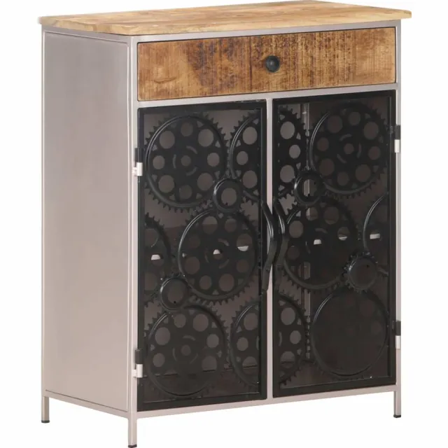 vidaXL Dressoir 60x35x75 cm ruw mangohout en ijzer Bruin