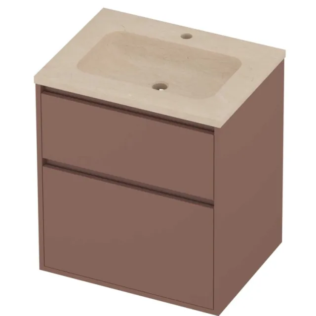Proline Rollo Badmeubelset Hardsteen Elegant 1 Gat 60x46x67 cm Sand Stone Beauty Blush Rosé Goud