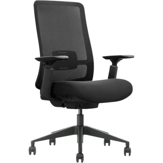 Worktrainer Bureaustoel Vane - Zwart - Ergonomisch NEN-EN 1335 - Schuifzitting, Lendesteun & 3D Armleggers