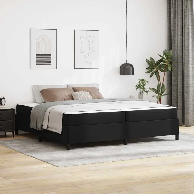 vidaXL Bedframe met matras Zwart 200 x 200 cm Stof
